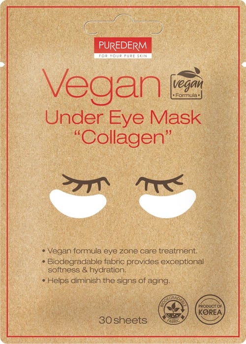 Maskë për sy Purederm Vegan Collagen Eye Patches për femra, 30 copë