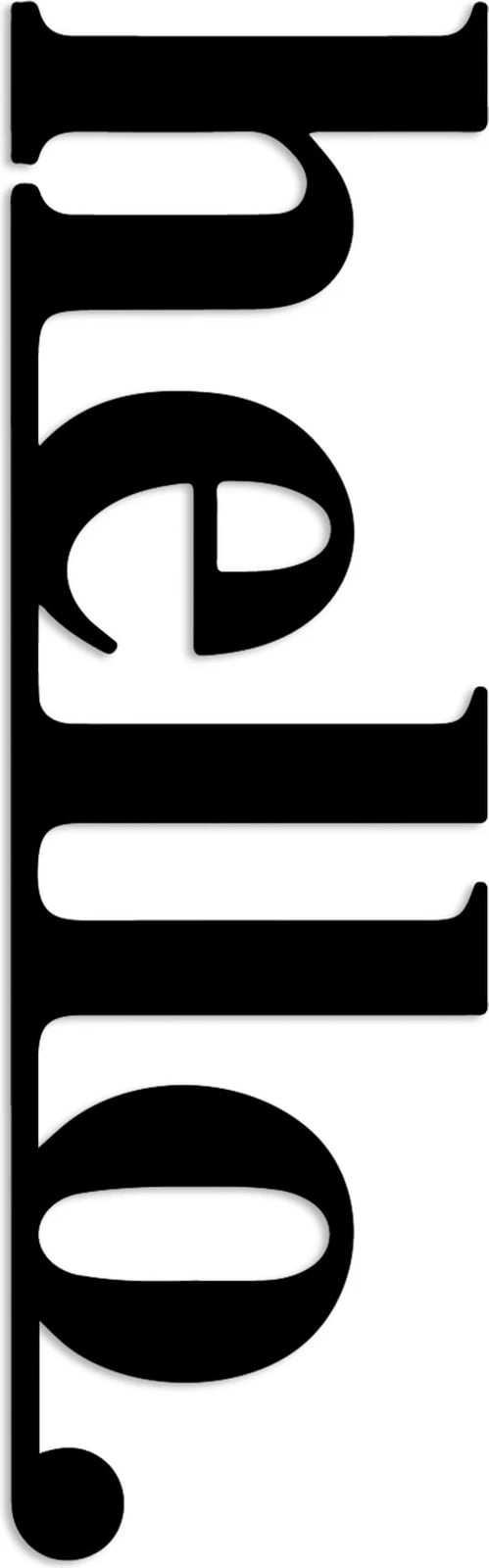 Aksesor dekorativ metalik për mur, Wallity Hello-5, ngjyrë e zezë, 30x99cm