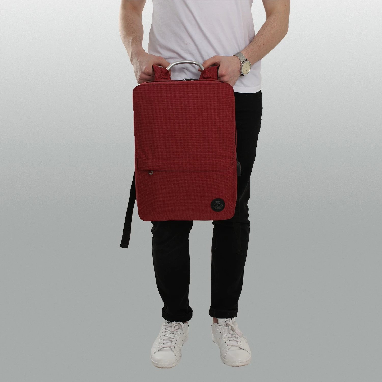 Çantë laptopi Zoozie Bags, ngjyrë e kuqe e errët, 3178