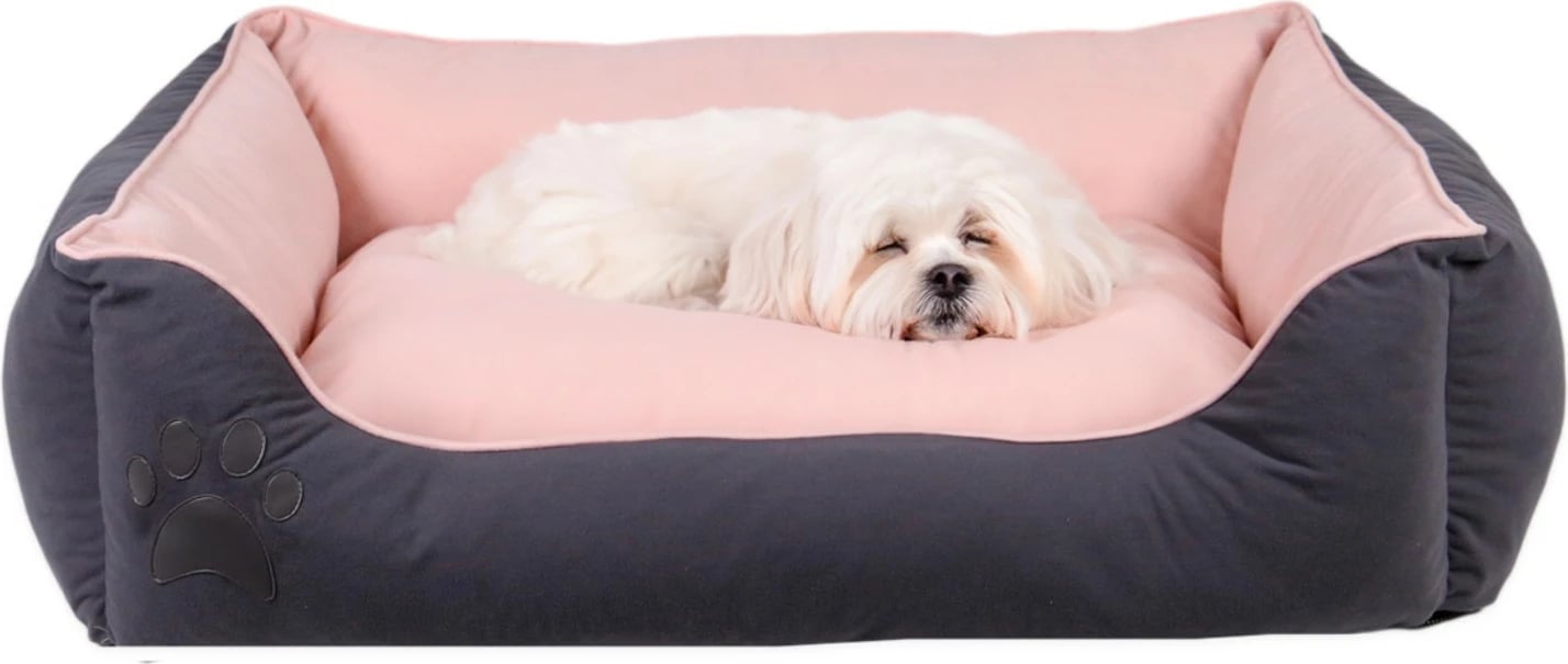 Shtrat për qen e mace Lucy, Paws & Whiskers, madhësia M, gri/rozë