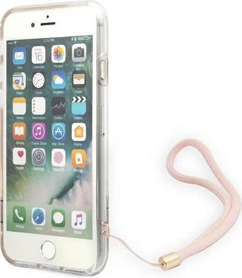 Mbështjellës Guess 4G Print Strap për iPhone SE 2022/SE 2020/7/8, rozë Mbështjellës Guess 4G Print Strap për iPhone SE 2022/SE 2020/7/8, rozë