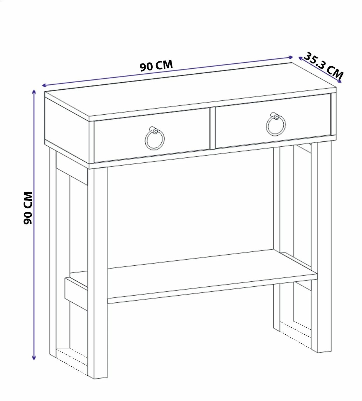 Bufe modern Valeri, ngjyrë e bardhë, Hanah Home