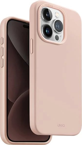 Mbështjellës UNIQ Lino Hue Magclick për iPhone 15 Pro, rozë