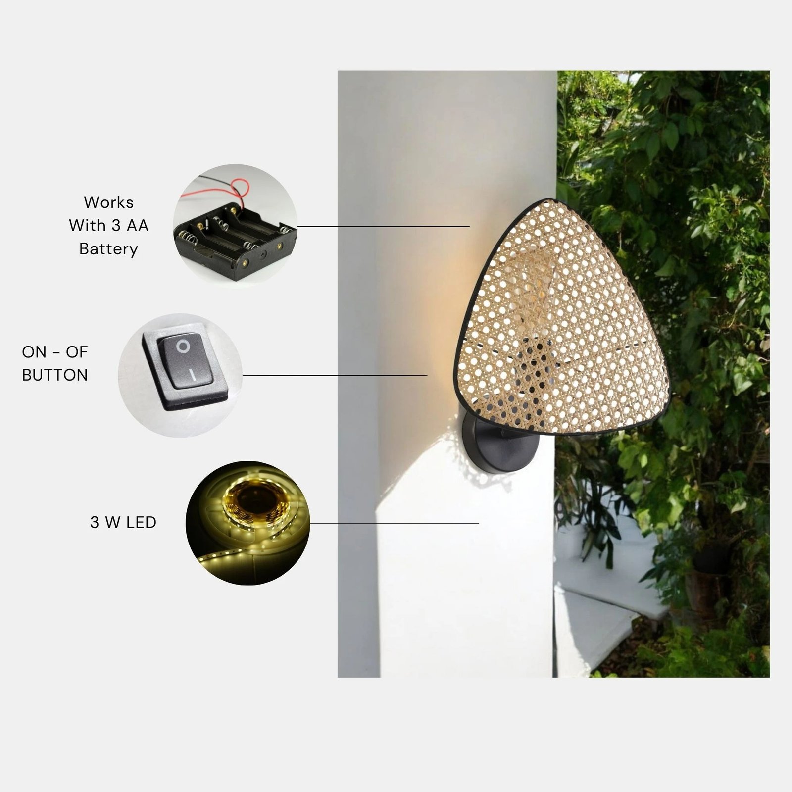 Llambë muri Opviq Hera - 8767-2P, e zezë dhe bezhë