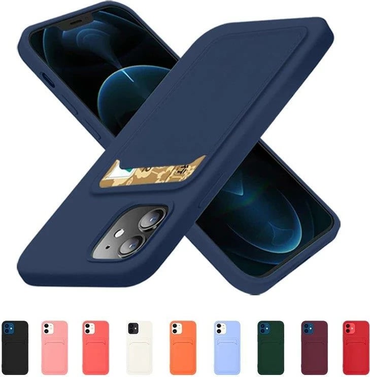 Mbështjellës Hurtel për Xiaomi Redmi Note 10 5G / Poco M3 Pro, silikon, me xhep për kartela, kaltër navy