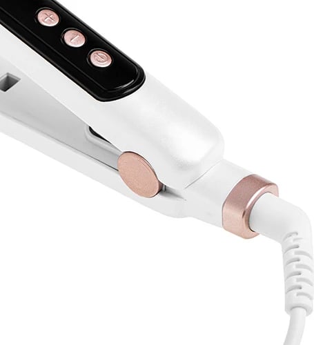 drejtues flokësh Adler AD 2325, pllaka qeramike të gjera 4.1x10.6 cm, 7 nivele 150-210°C, ekran LCD, kabllo rrotulluese 1.8 m, e bardhë