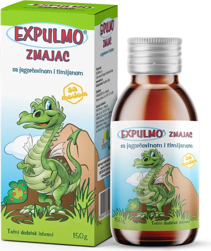 Shurup për kollë me mukus dhe nxjerrjen e sekrecioneve EXPULMO Zmajac, 100ml