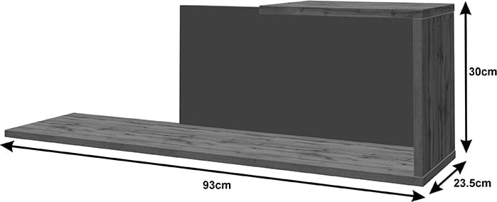 Kompleks dhome ndeje Poelfy, ngjyrë gri e errët-lisi, 170x37.5x42cm