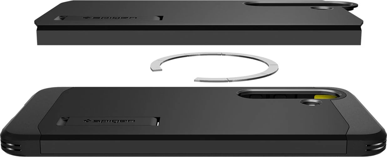 Mbështjellës Spigen Tough Armor MagSafe për Samsung Galaxy S25, zi