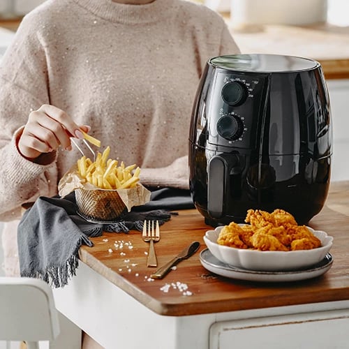 Fritezë me ajër, Adler AD 6312, 2.5 L, 1600W, 80-200°C, kohëmatës 60 min, e zezë