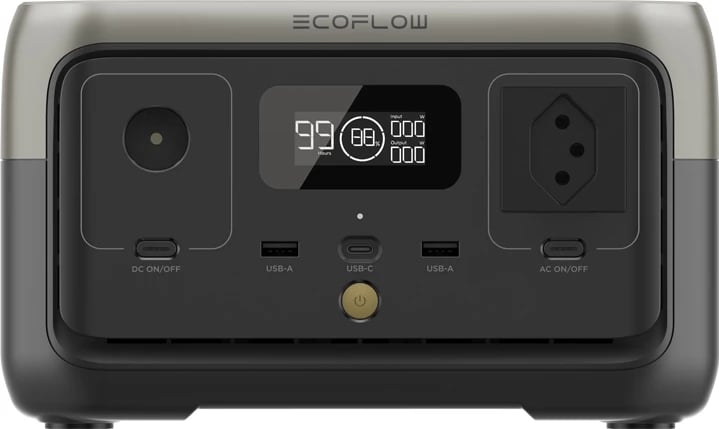 Stacion portativ energjie EcoFlow RIVER 2, 256 Wh, prizë zvicerane, i zi