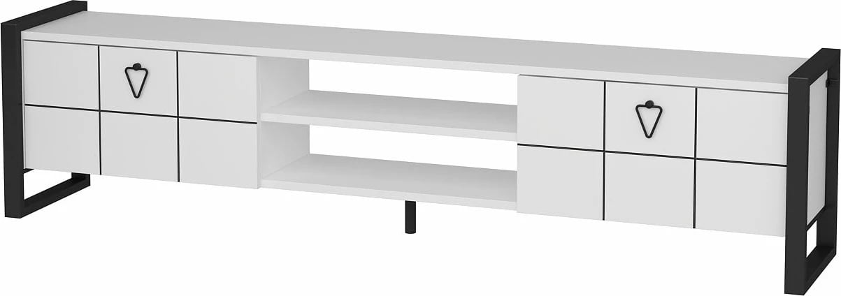 Komodë TV Skye Decor, e bardhë, e zezë