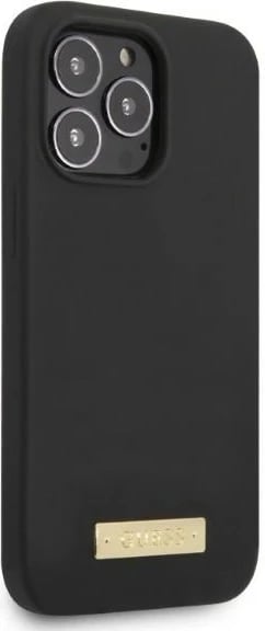 Mbështjellës Guess GUHMP13XSPLK për iPhone 13 Pro Max 6.7", silikon, MagSafe, zi