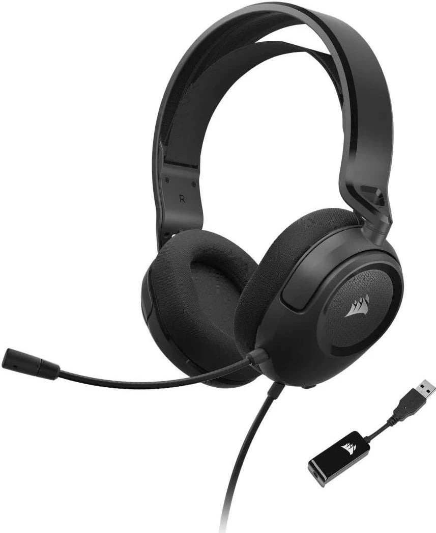 Kufje Corsair HS35 Surround V2, 7.1, me mikrofon, USB + Jack, e zezë