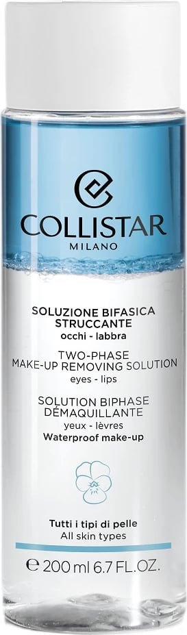 Solucion për heqje make-up-i Collistar Two-Phase Make-Up Removing Solution për femra, 200ml