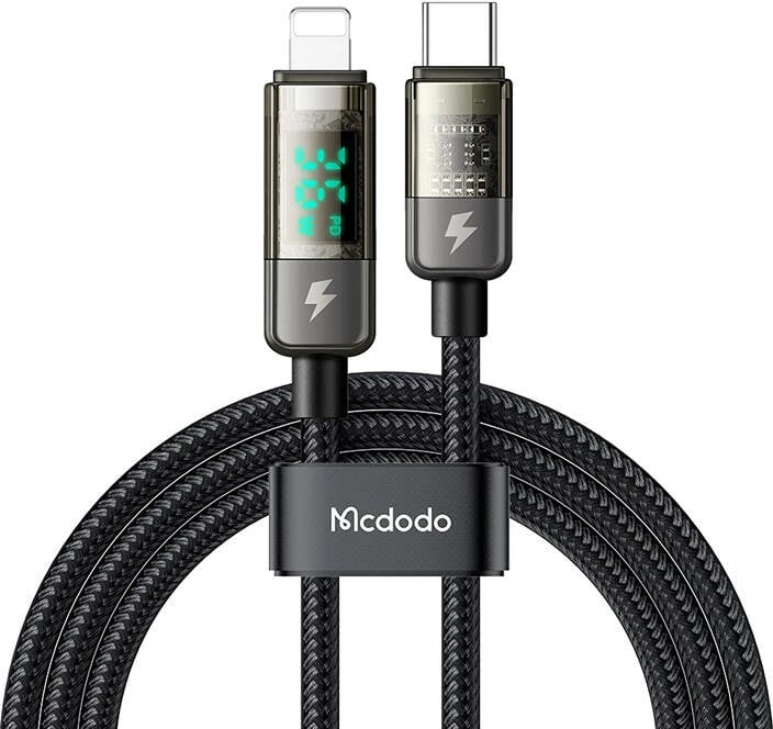 Kabllo karikimi Mcdodo CA-3600 USB-C në Lightning, 36W, 1.2m, e zezë