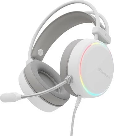Kufje gaming Genesis Neon 613 G2 RGB, me mikrofon, të bardha