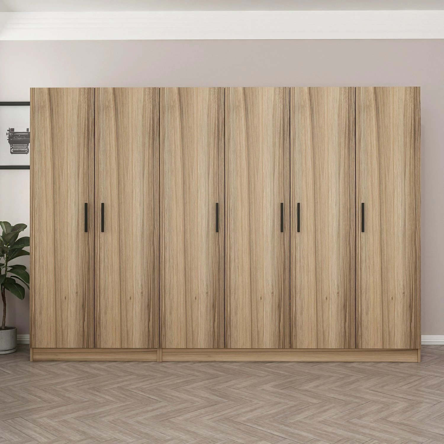 Dollap i madh për dhomë gjumi, ngjyrë dore, Skye Decor, 270x190x52cm