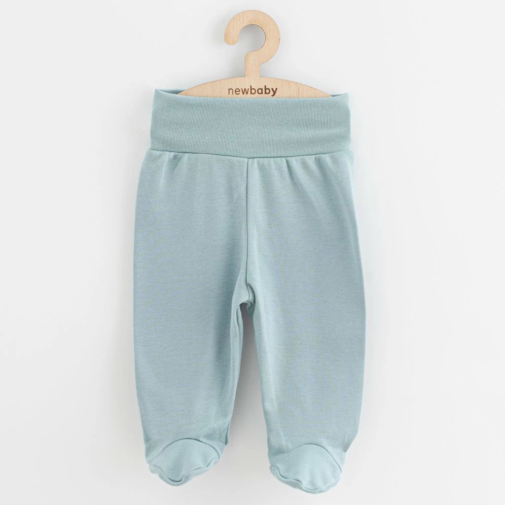 Pantallona me këmbë bebe, New Baby Classic II, pambuk 100%, madhësia 68 (4-6m), jeshile mente e errët