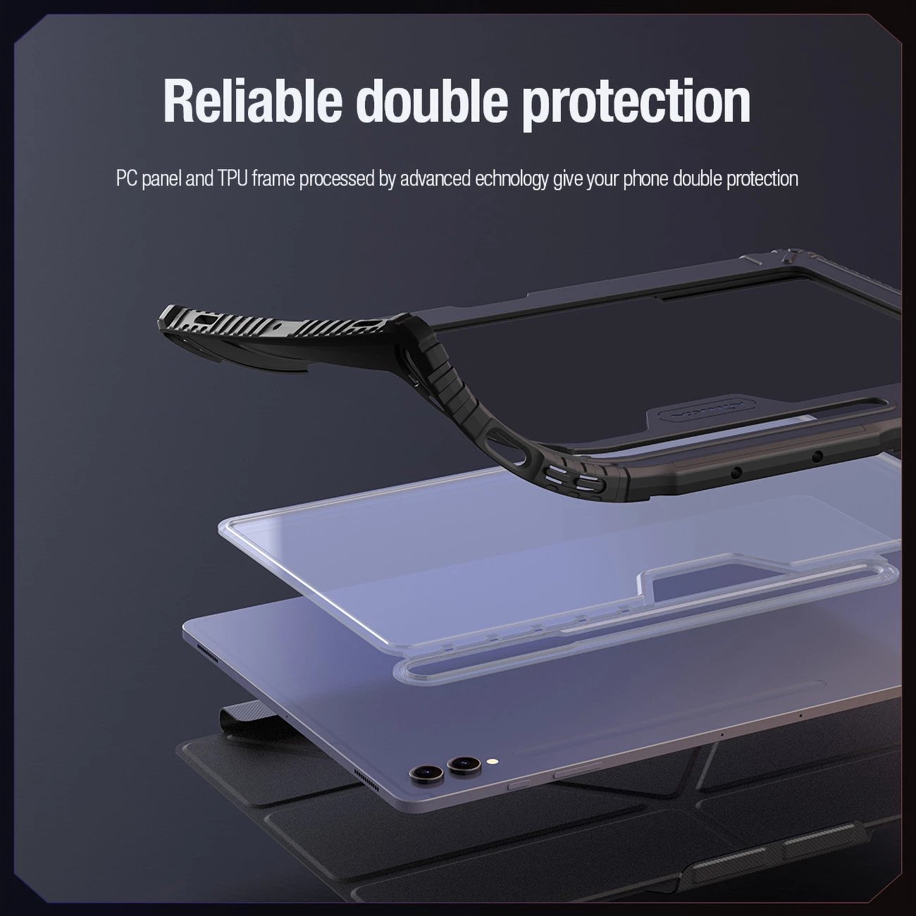 Mbështjellës Nillkin Bumper Leather Case Pro për Samsung Galaxy Tab S9+, e zezë