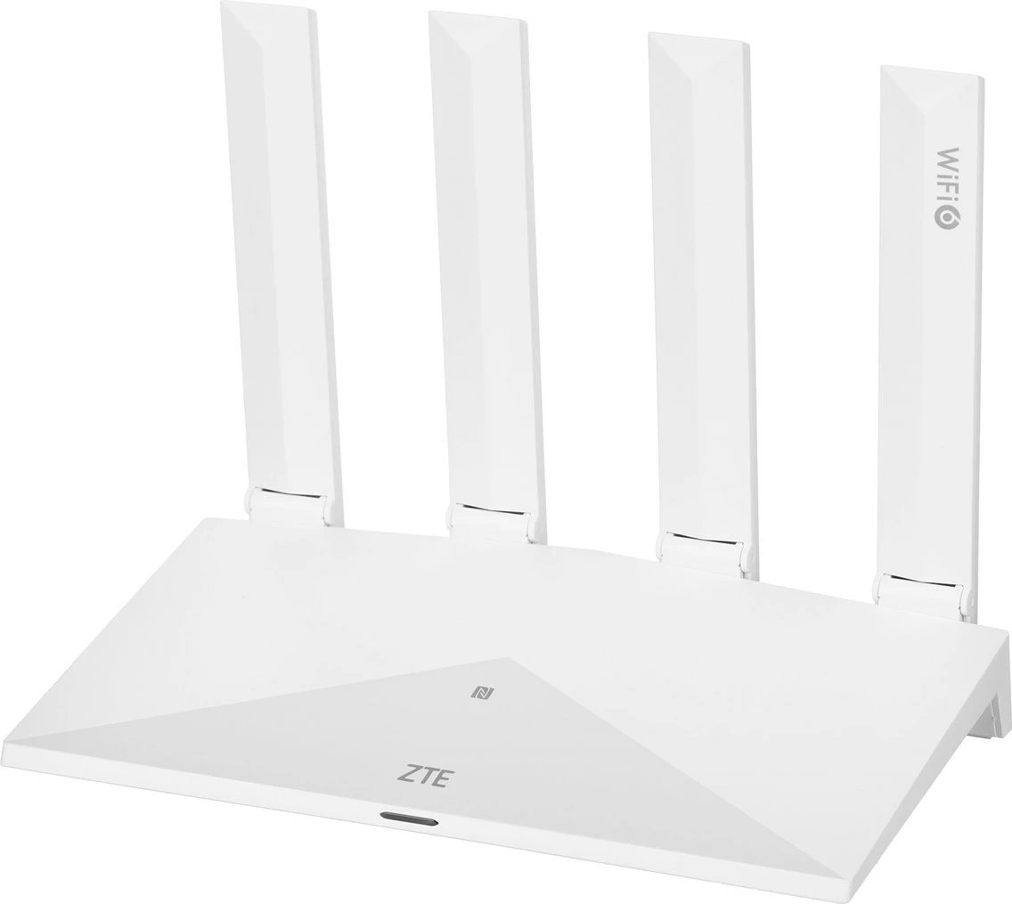 Router Wi-Fi 6 ZTE T3000, i bardhë