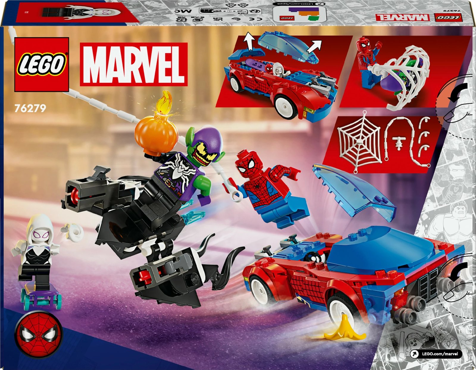 Set ndërtimi LEGO Marvel 76279 Spider-Man Race Car & Venom Green Goblin, shumëngjyrësh Set ndërtimi LEGO Marvel 76279 Spider-Man Race Car & Venom Green Goblin, shumëngjyrësh