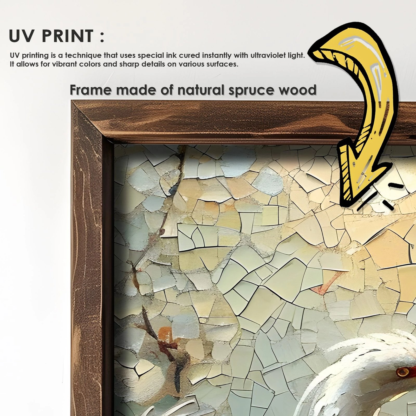 Pikturë dekorative me kornizë MDF, Wallity, AI127, shumëngjyrëshe, 50x70x3.5cm