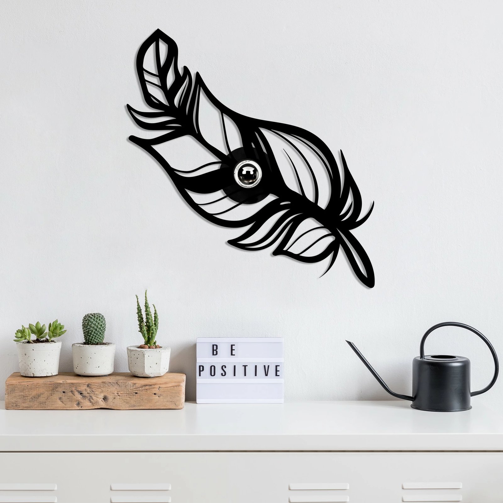 Llambë muri Opviq, model W-030, ngjyrë e zezë, dizajn lule