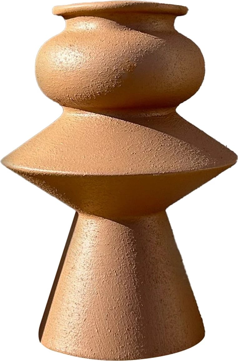 Vazo dekorative Evila Originals, kubike, kafe, 16x20x20cm