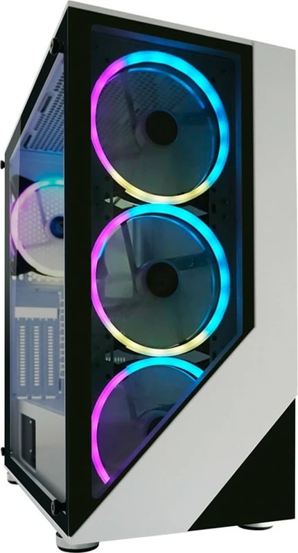 Kasë LC-Power Gaming 803W RGB, Midi Tower, xham i temperuar, e zezë/e bardhë Kasë LC-Power Gaming 803W RGB, Midi Tower, xham i temperuar, e zezë/e bardhë