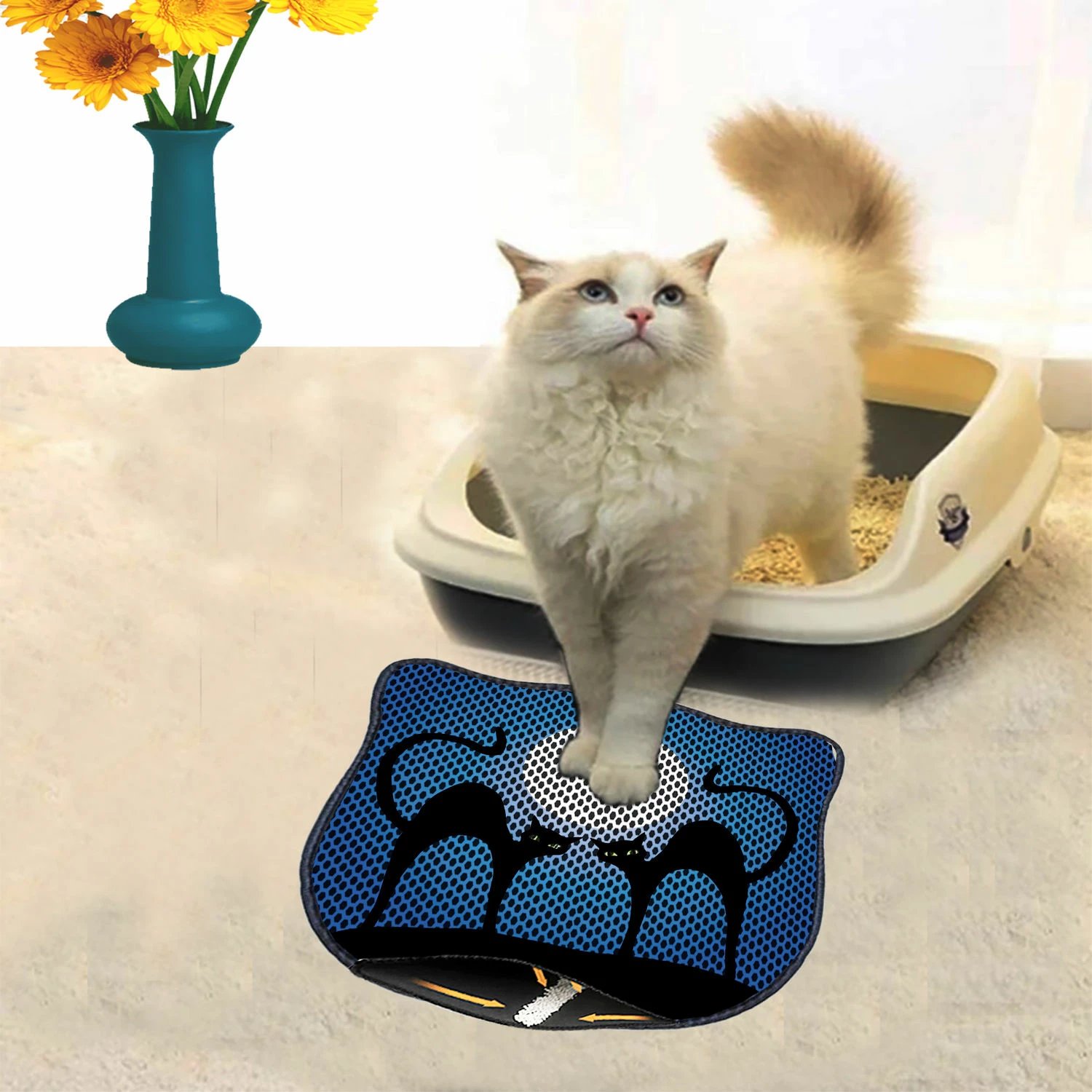 Tapet për rërë të maceve, shumëngjyrësh, Paws & Whiskers, Kdkafa0227, 40x50cm