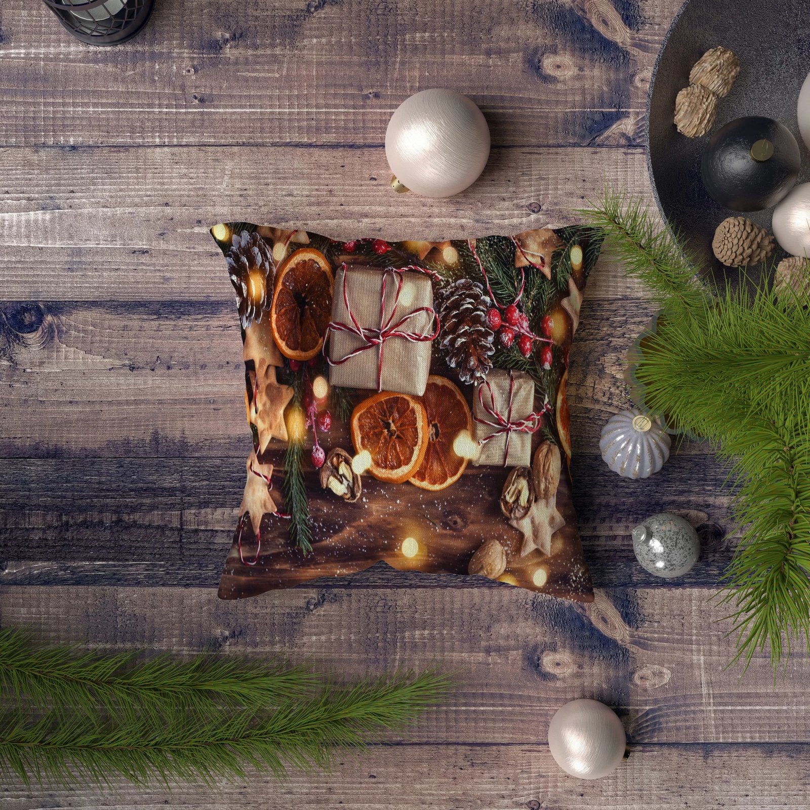 Jastëk dekorativ Aberto Design, NYXMAS106, shumëngjyrësh, 43x43cm