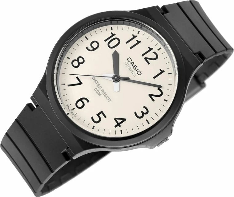 Orë dore për meshkuj Casio, e zezë