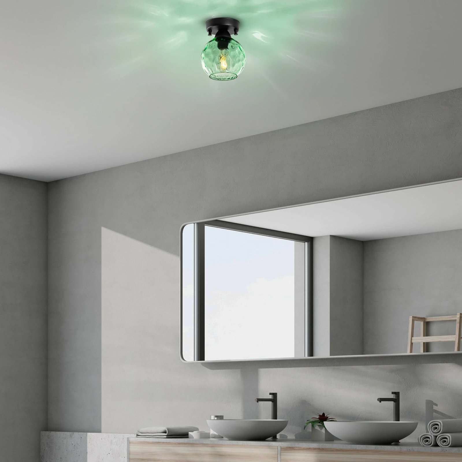 Llambë tavani Opviq Benek, ngjyrë mente dhe e zezë, 15x15x18cm