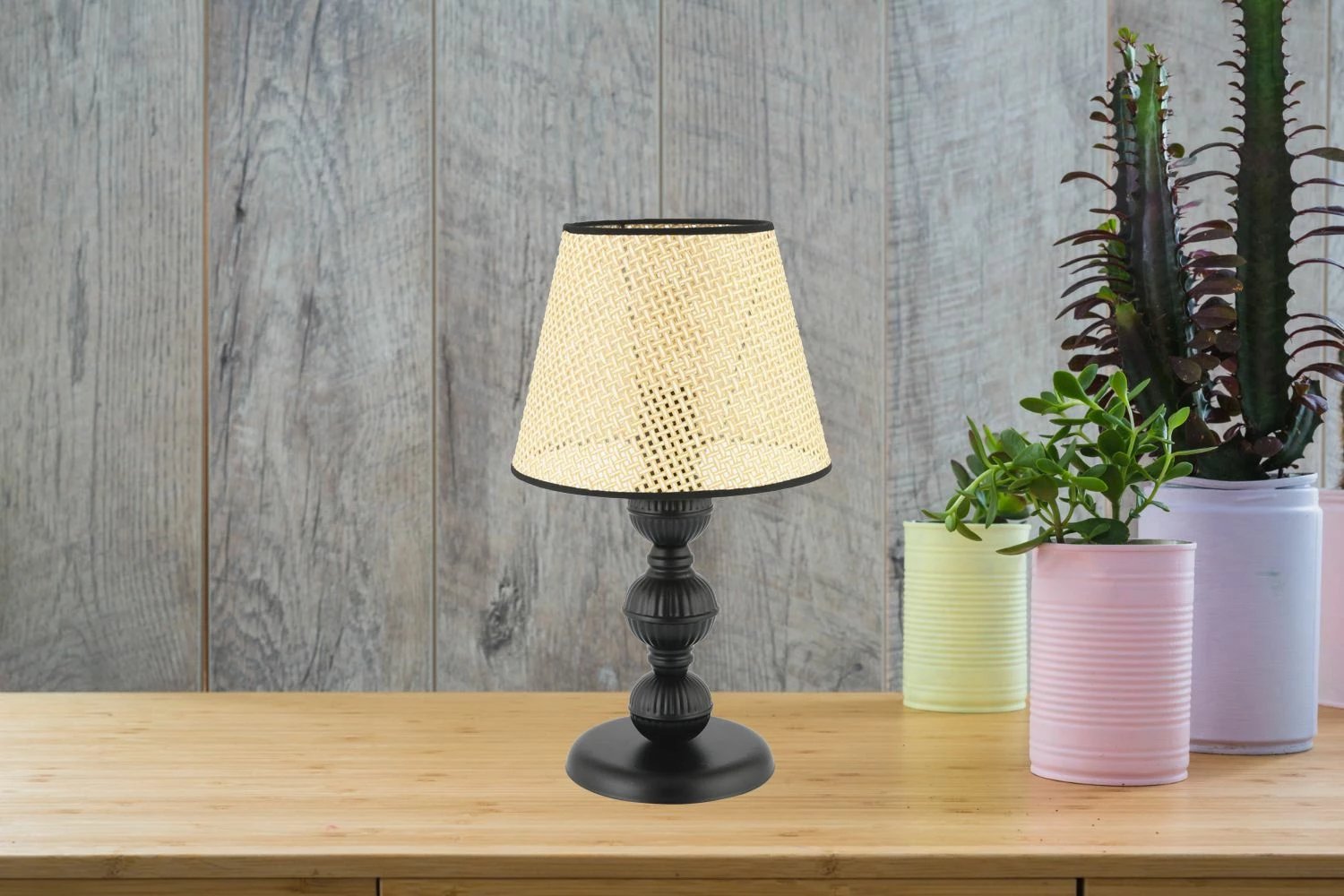 Llambë tavoline Opviq, 301 Hazeran, bezhë, e zezë