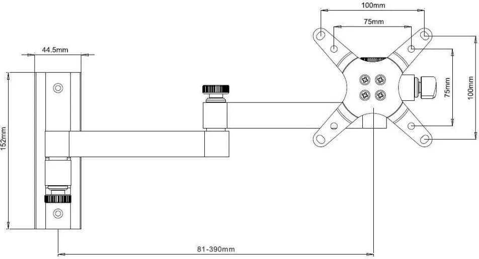 Mbajtës muri TECHly për TV LED LCD, 13-30", i zi