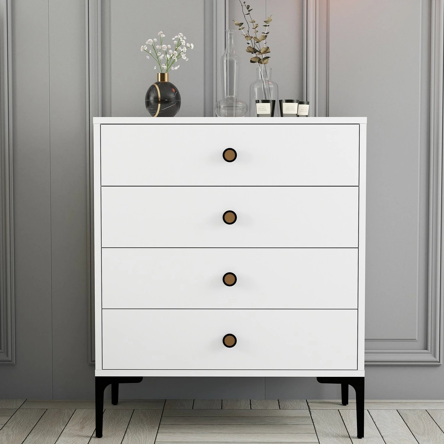 Komodë Hanah Home, Lizbon 542, e bardhë