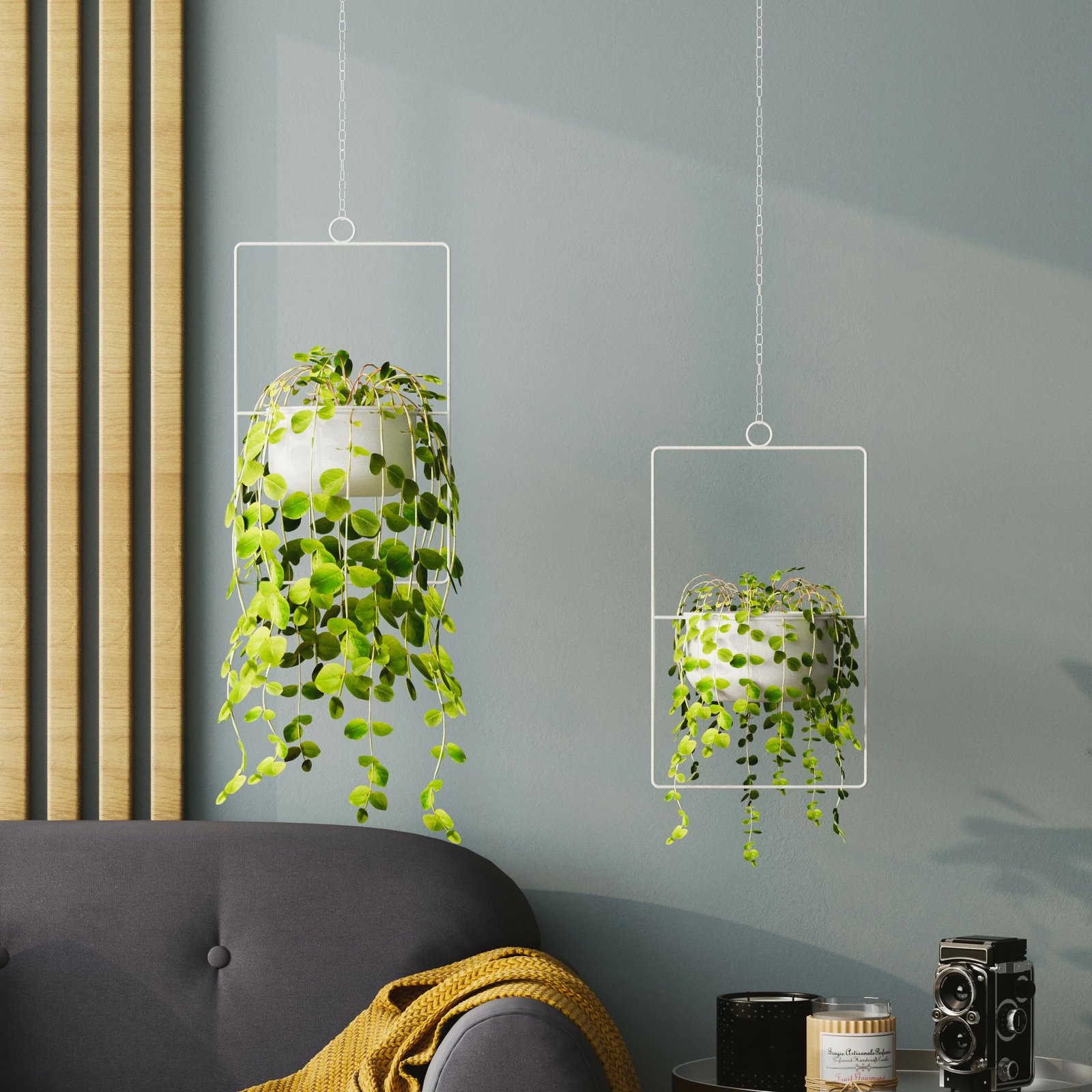 Vazo dekorative, metalike, e bardhë, Aberto Design, për parapet