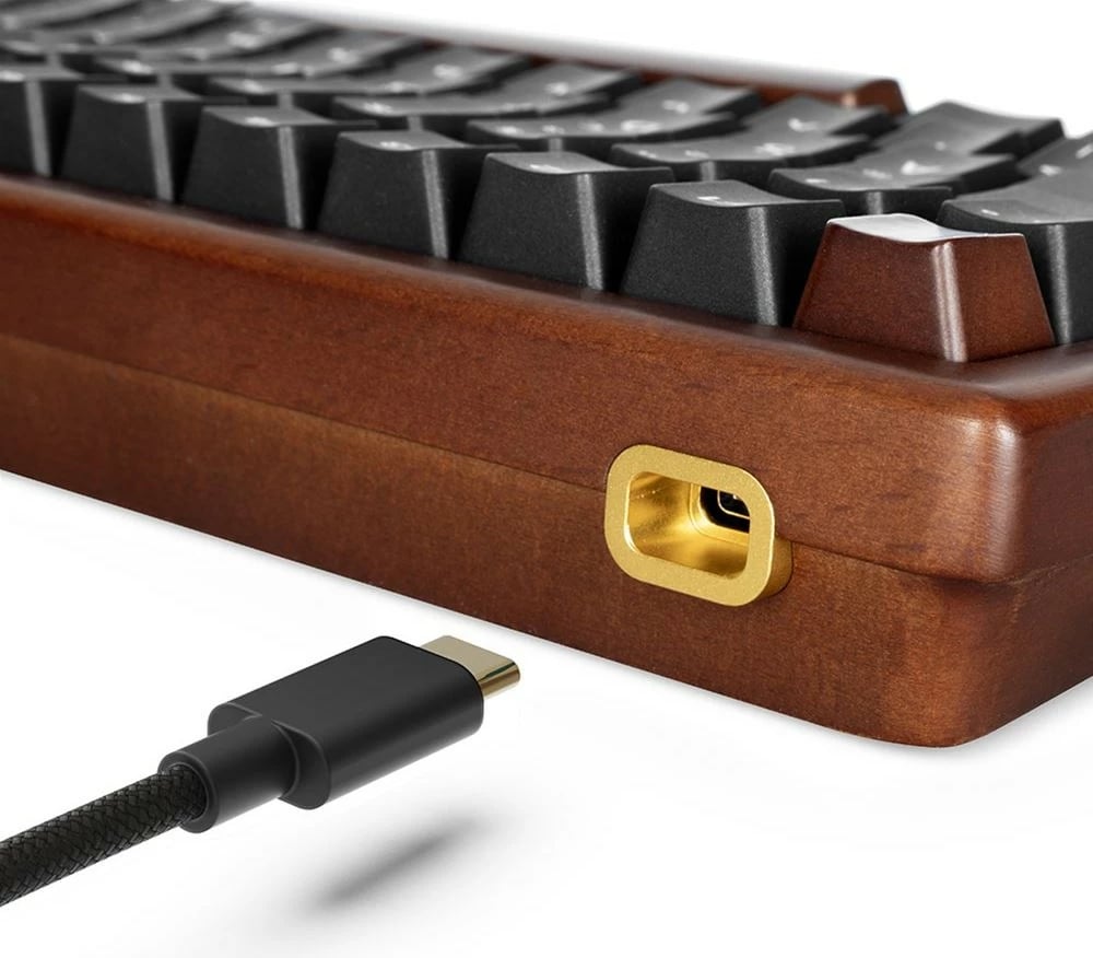Tastierë gaming Sharkoon Skiller SGK50S3 Wood, mekanike, QWERTZ, e zezë