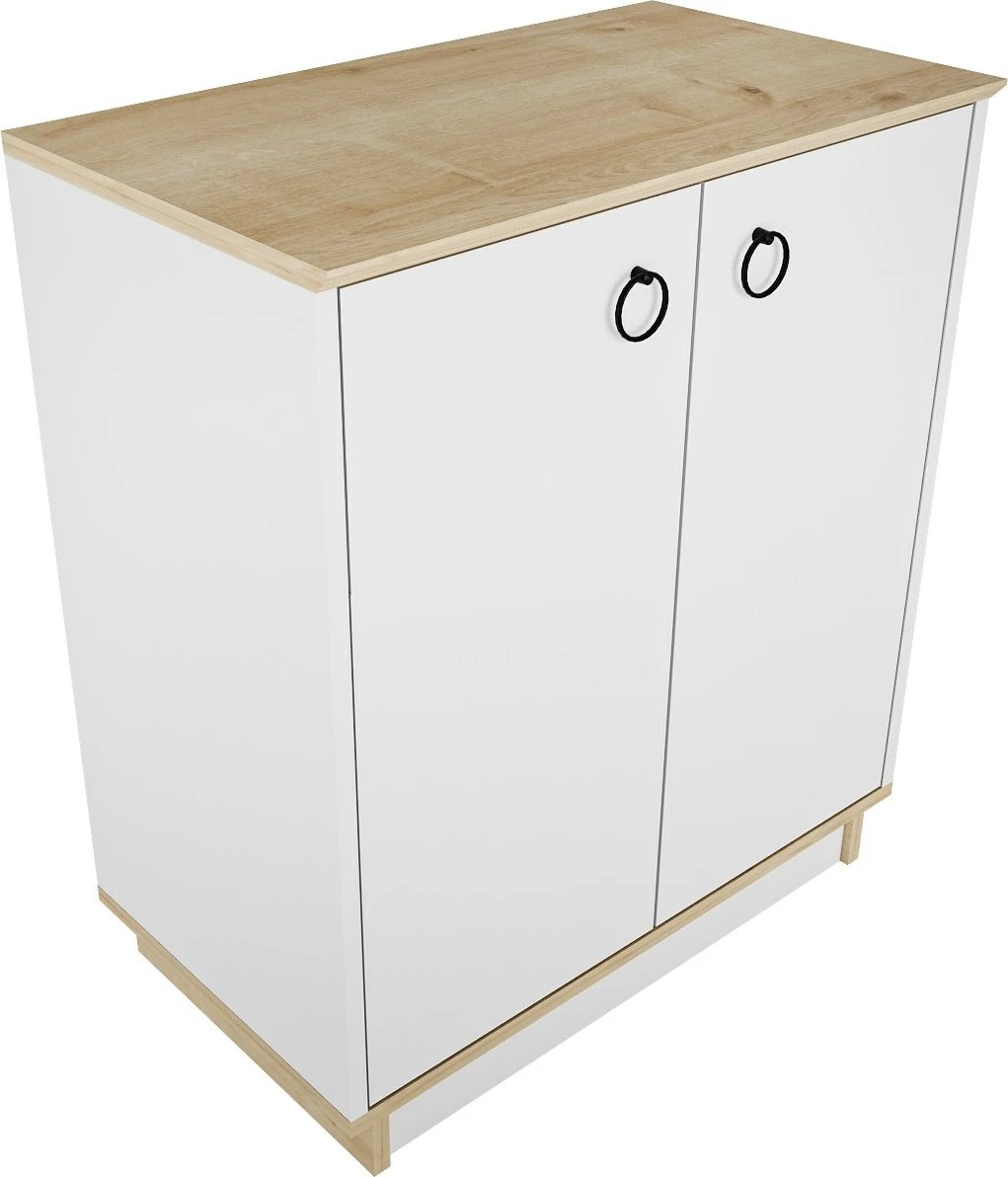 Konsol Skye Decor, ngjyrë e bardhë dhe lis, Nüanse