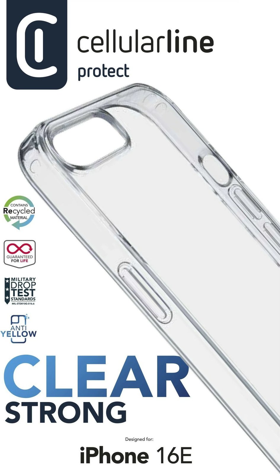 Mbështjellës Cellularline për iPhone SE (2025)/16E, transparent