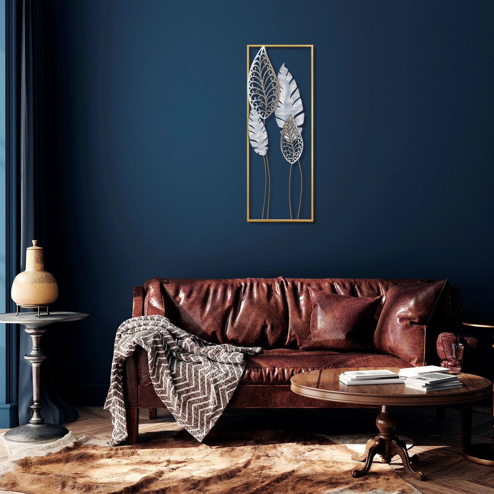 Aksesor dekorativ metalik për mur, Wallity, Nezgep, shumëngjyrësh, 32x90x5cm