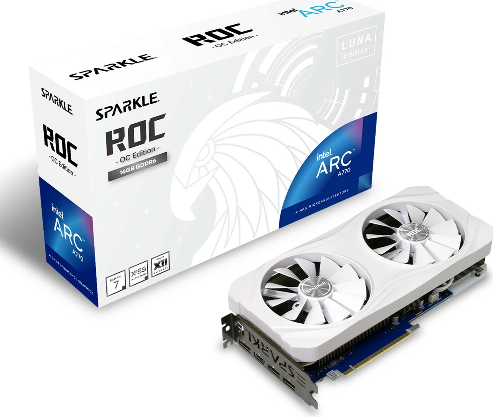 Kartelë grafike Sparkle A770 16GB Intel Luna OC GDDR6 e bardhë