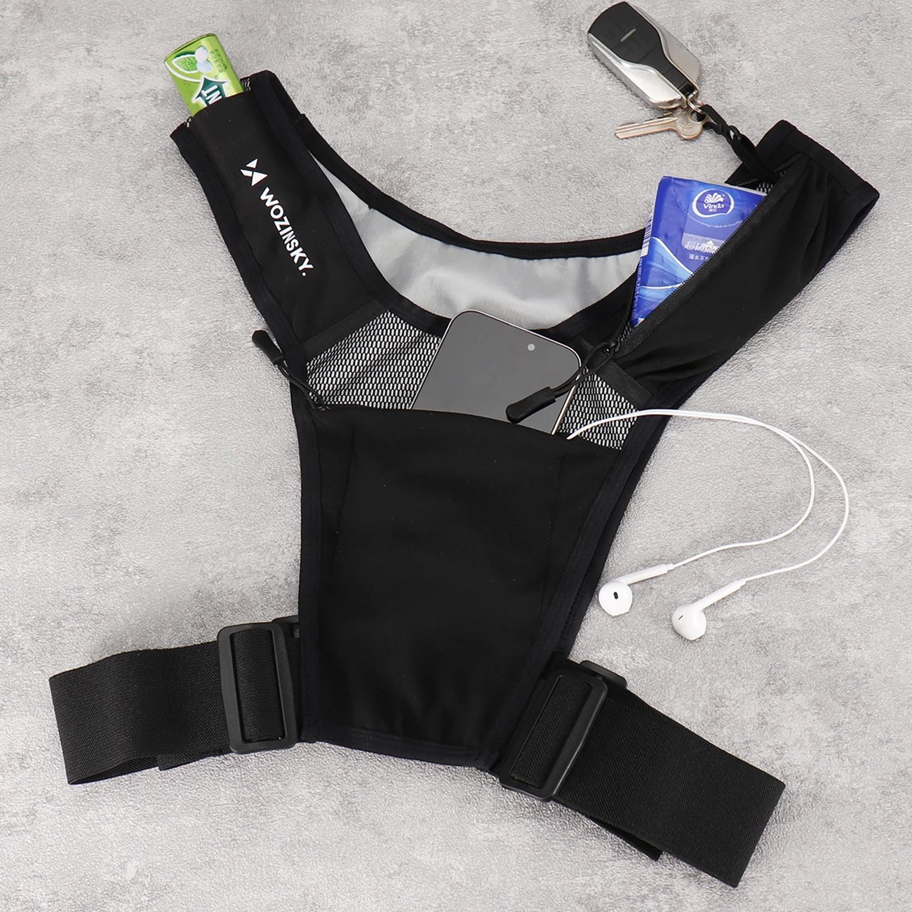 Jelek reflektues sportiv Wozinsky WKDB1, poliestër, 150g, i zi Jelek reflektues sportiv Wozinsky WKDB1, poliestër, 150g, i zi