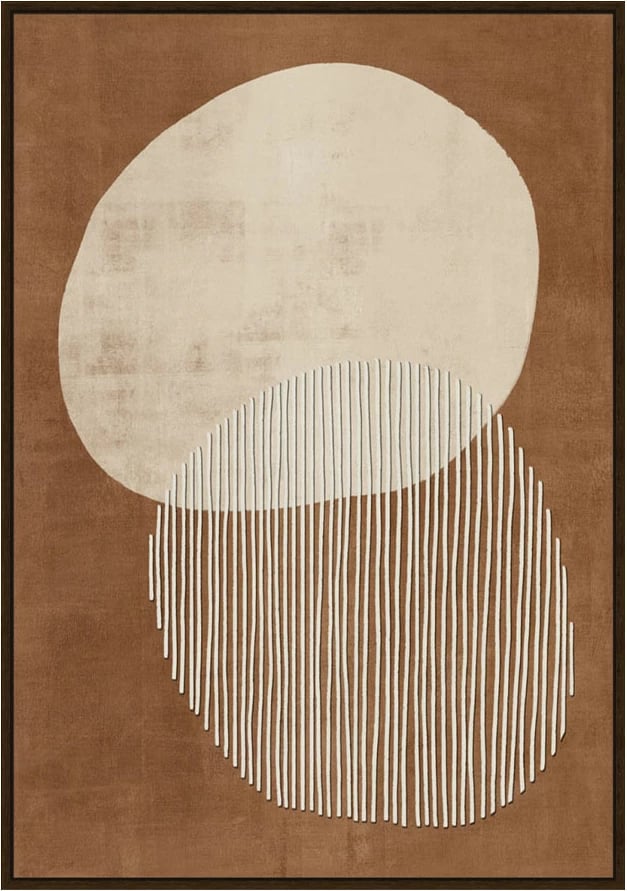 Pikturë dekorative convex, kanavacë, MDF, terrakotë, bezhë, kafe, 60x90x4cm