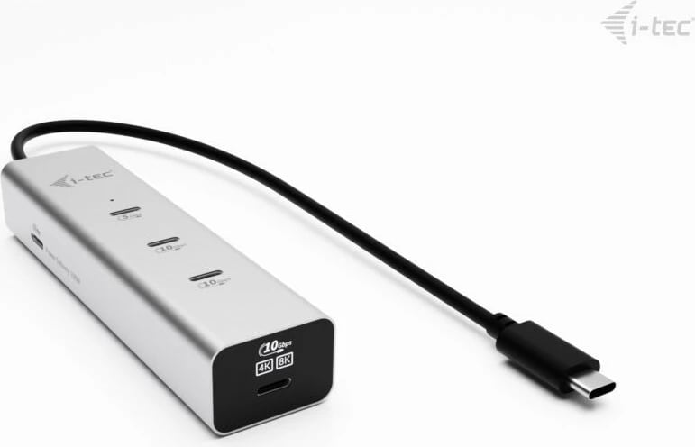 USB-C hub I-Tec D I-TEC, 5 porta, 85W, argjendtë