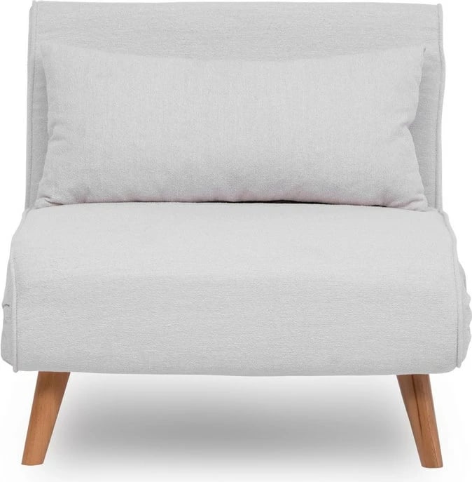 Krevat-karrige një vendi Atelier del Sofa, Folde Single, material teddy, e bardhë