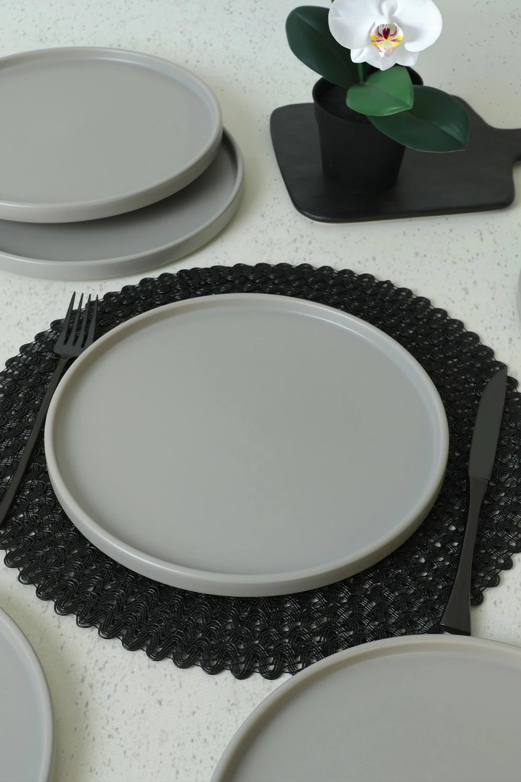 Set pjatash shërbimi (6 copë), Hermia Concept, gri mat, ST038006F995A000000MAS3T00