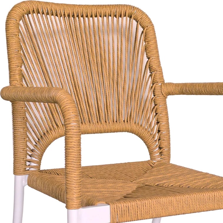 Set tavoline me karrige Kliton-Norture, alumini, ngjyrë e bardhë, 150x80x74cm