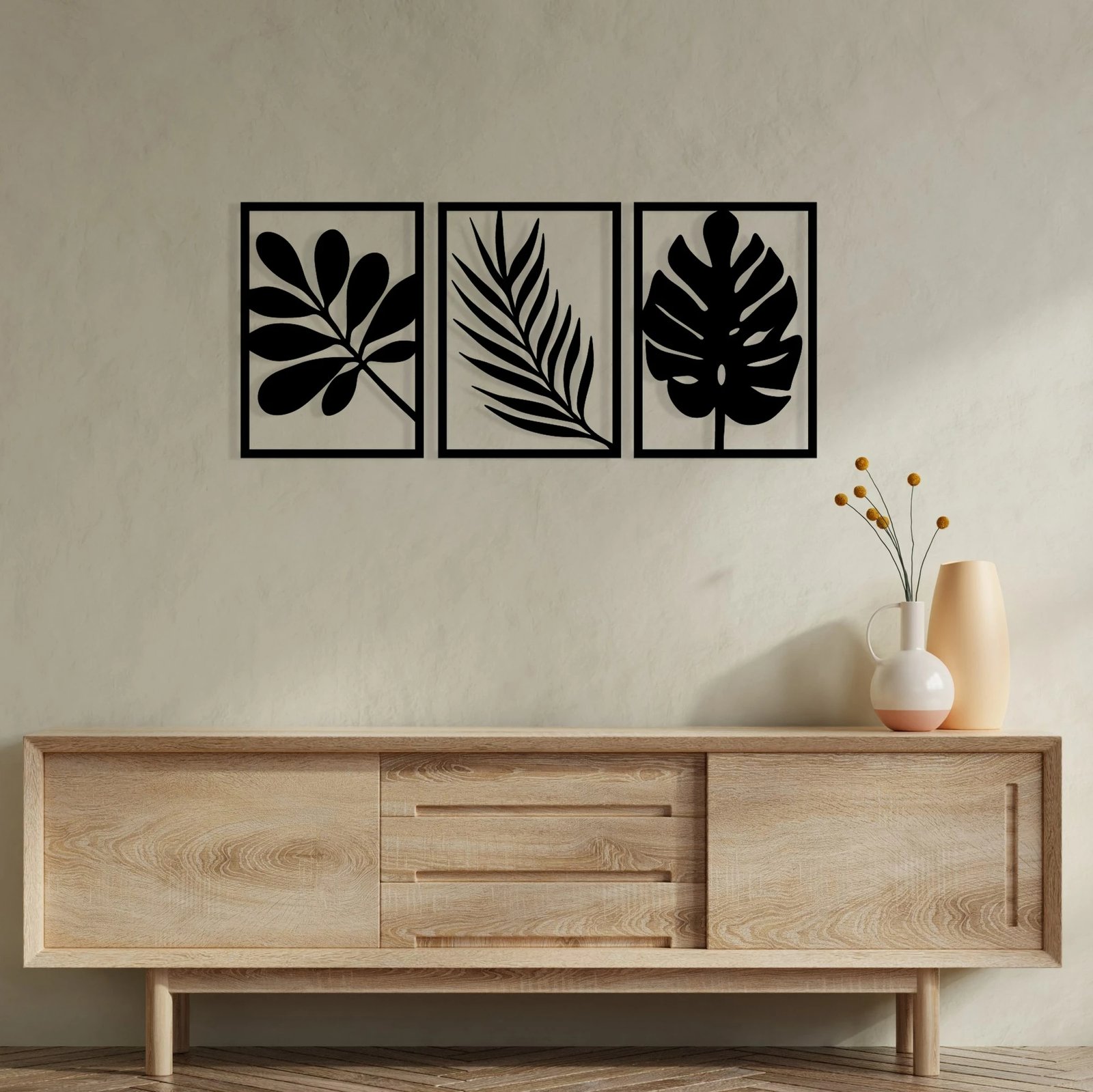 Aksesor muri dekorativ prej metali, Wallity, Cincuenta, ngjyrë e zezë, 104x46cm